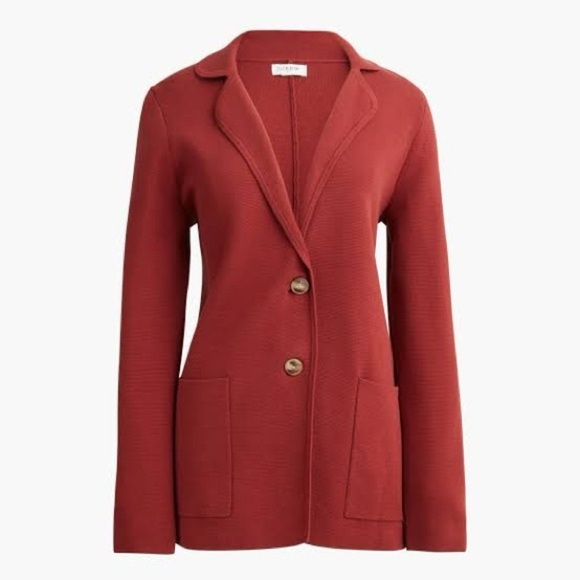 J. Crew Two Button Sweater Blazer Womens Medium New Cotton - Picture 8 of 9